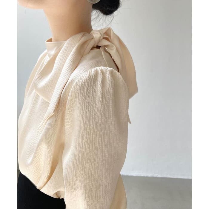 骨格ウェーブ服ハイネックブラウストップス