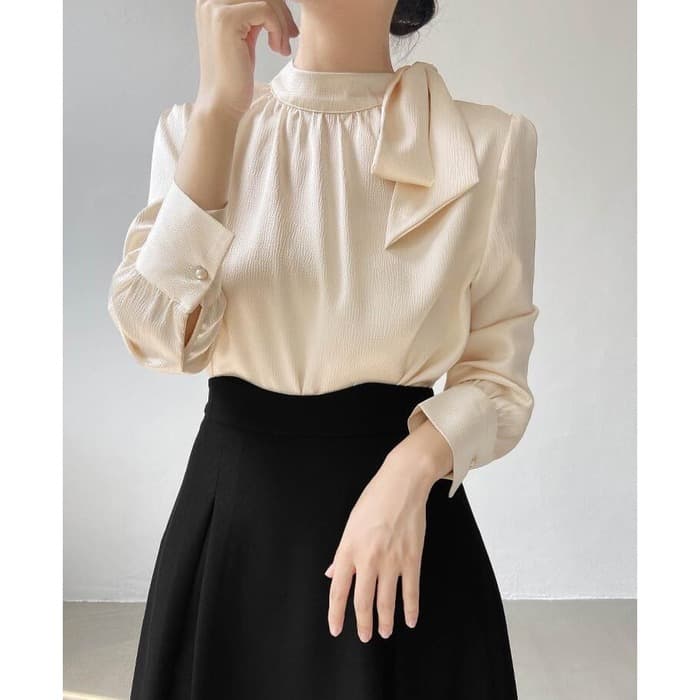 骨格ウェーブ服ハイネックブラウストップス