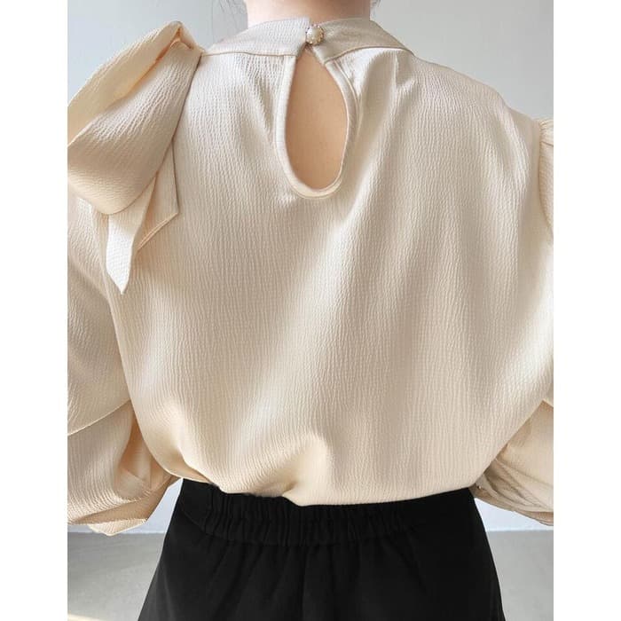 骨格ウェーブ服ハイネックブラウストップス