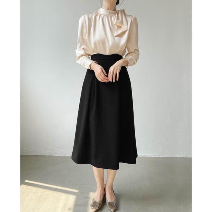 骨格ウェーブ服ハイネックブラウストップス