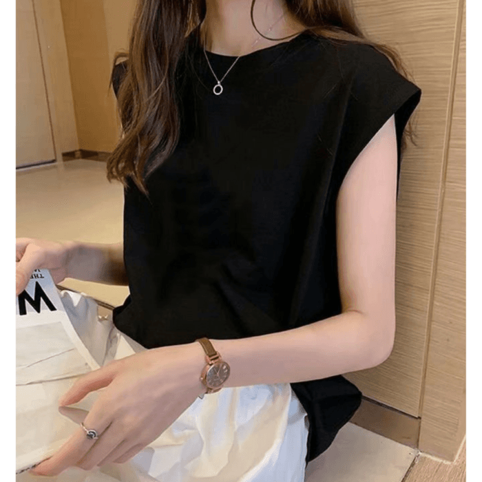 骨格ウェーブ服フレンチスリーブTシャツトップス