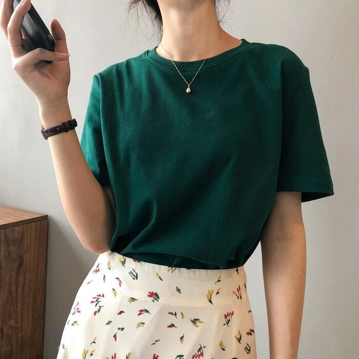 骨格ウェーブラウンドネックTシャツ