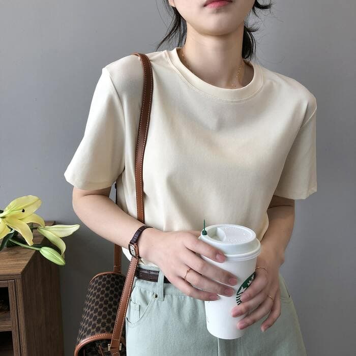 骨格ウェーブラウンドネックTシャツ