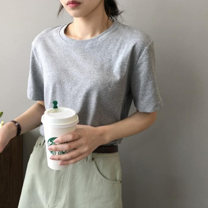 骨格ウェーブラウンドネックTシャツ