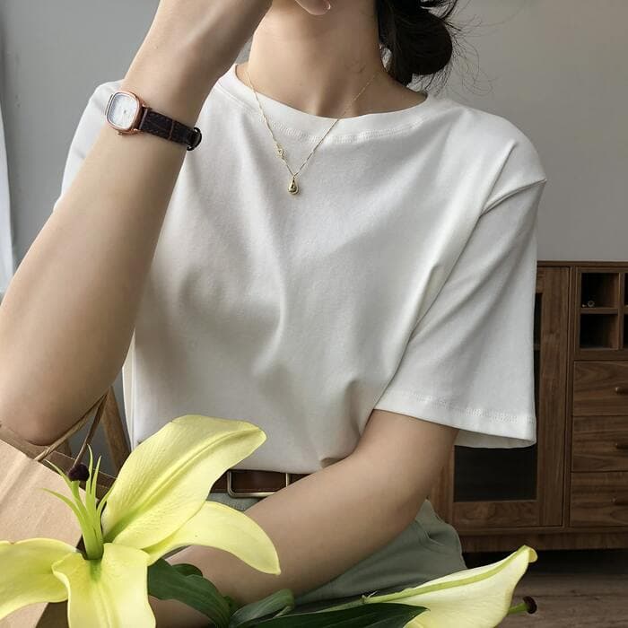骨格ウェーブラウンドネックTシャツ