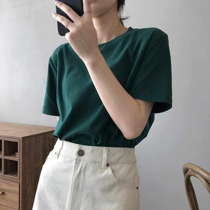 骨格ウェーブラウンドネックTシャツ