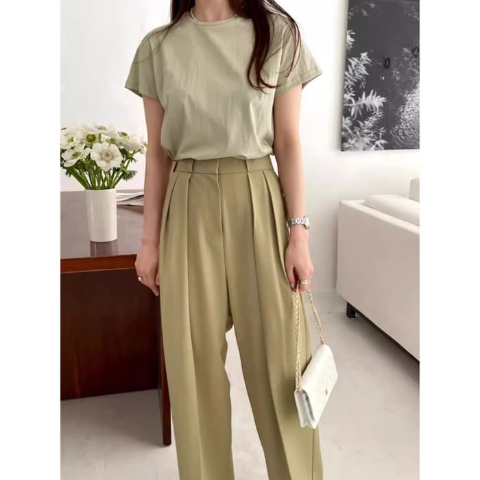 骨格ウェーブ服カラーワイドパンツ