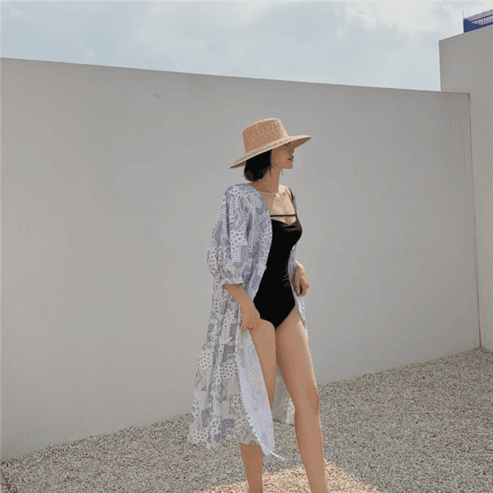 骨格ウェーブ服バックオープンワンピース水着