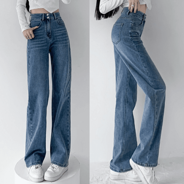 骨格ウェーブ服ダブルボタンストレートパンツ