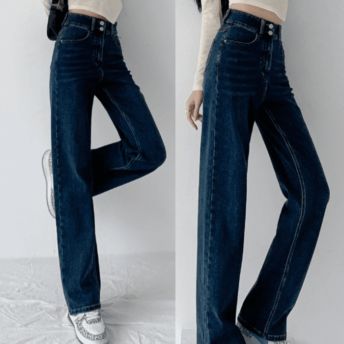 骨格ウェーブ服ダブルボタンストレートパンツ