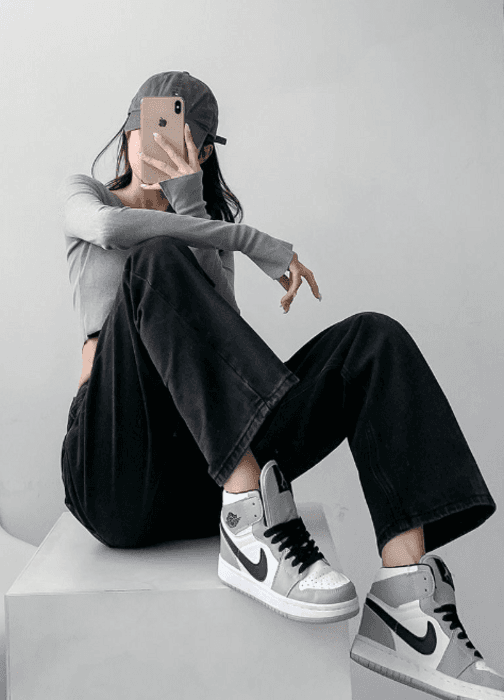 骨格ウェーブウエストアクセントストレートデニムパンツ