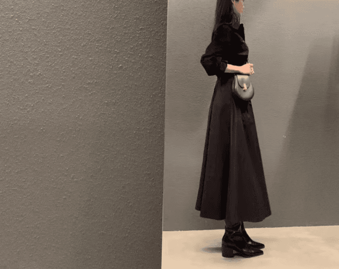 骨格ウェーブシャツワンピース