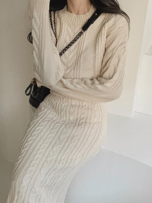 骨格ウェーブ服ニットマーメイドスカートセットアップ