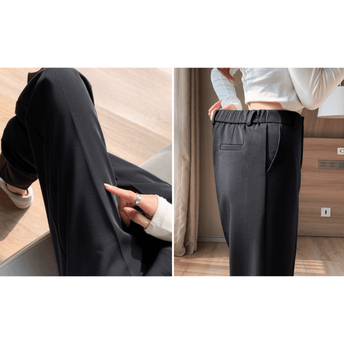 骨格ウェーブクロップ丈シガレットパンツ