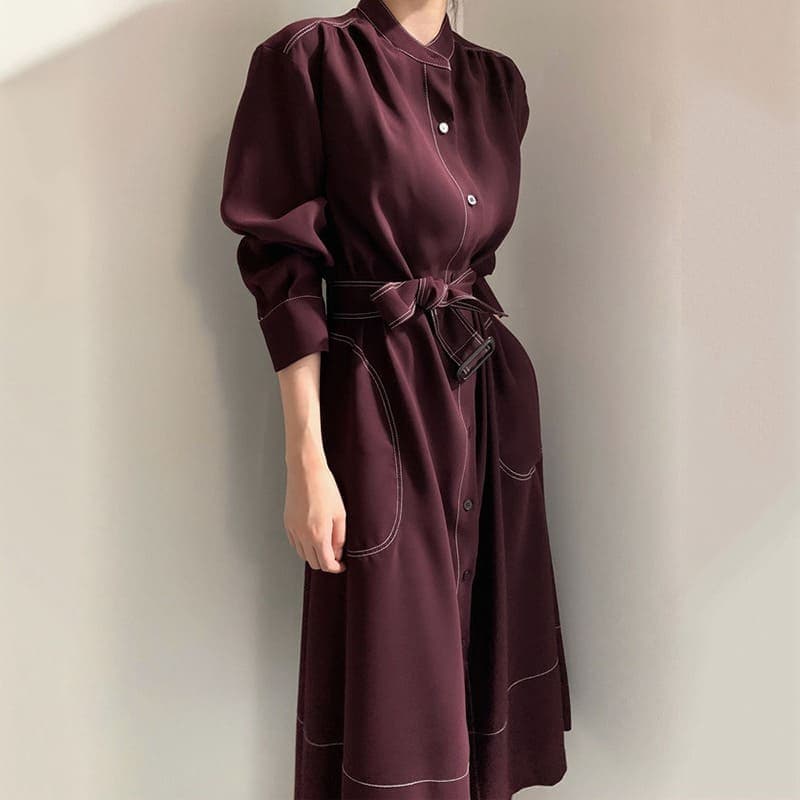 骨格ウェーブ 2wayロングワンピース