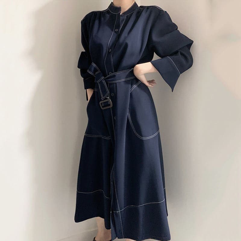 骨格ウェーブ 2wayロングワンピース