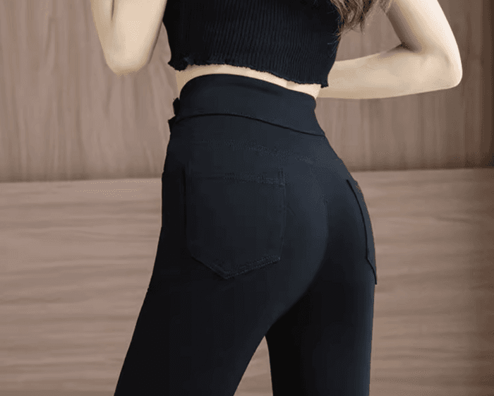 骨格ウェーブハイウエストフレアパンツ
