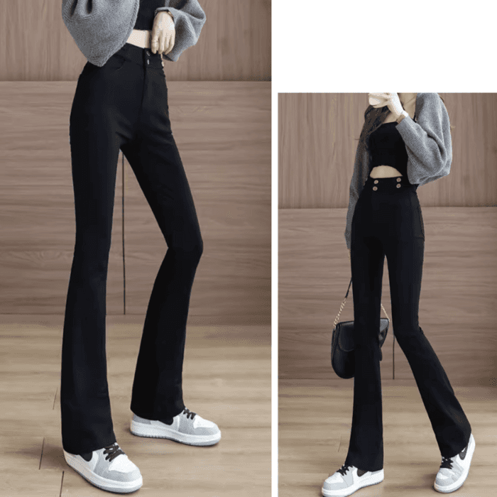 骨格ウェーブハイウエストフレアパンツ
