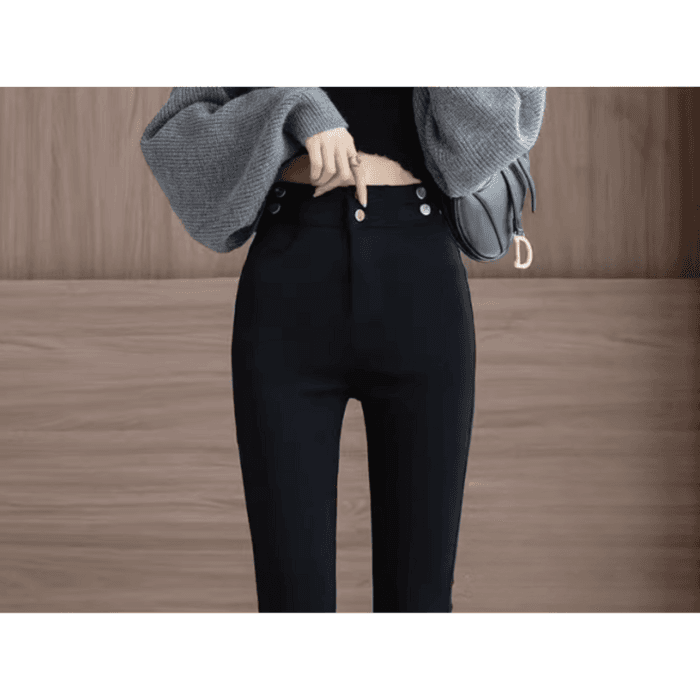 骨格ウェーブハイウエストフレアパンツ