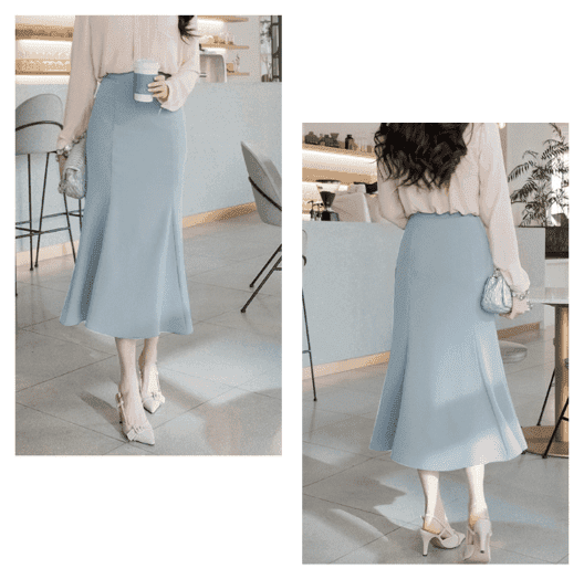 骨格ウェーブ服ハイウエストマーメイドスカート