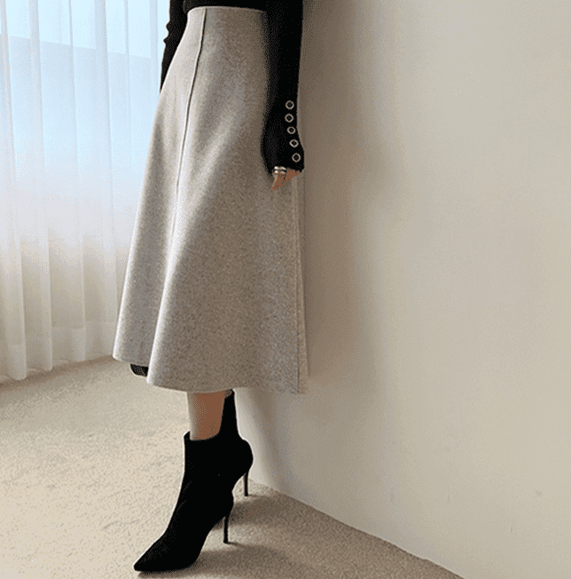 骨格ウェーブ服ハイウエストAラインスカート
