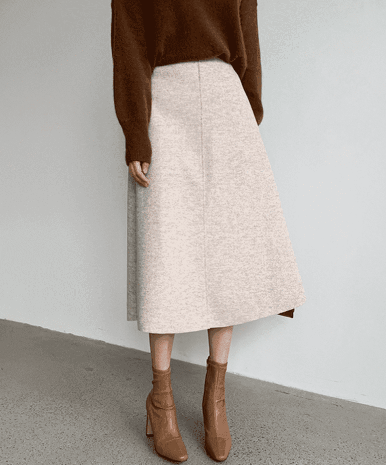骨格ウェーブ服ハイウエストAラインスカート