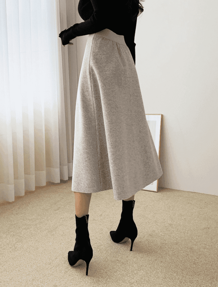 骨格ウェーブ服ハイウエストAラインスカート