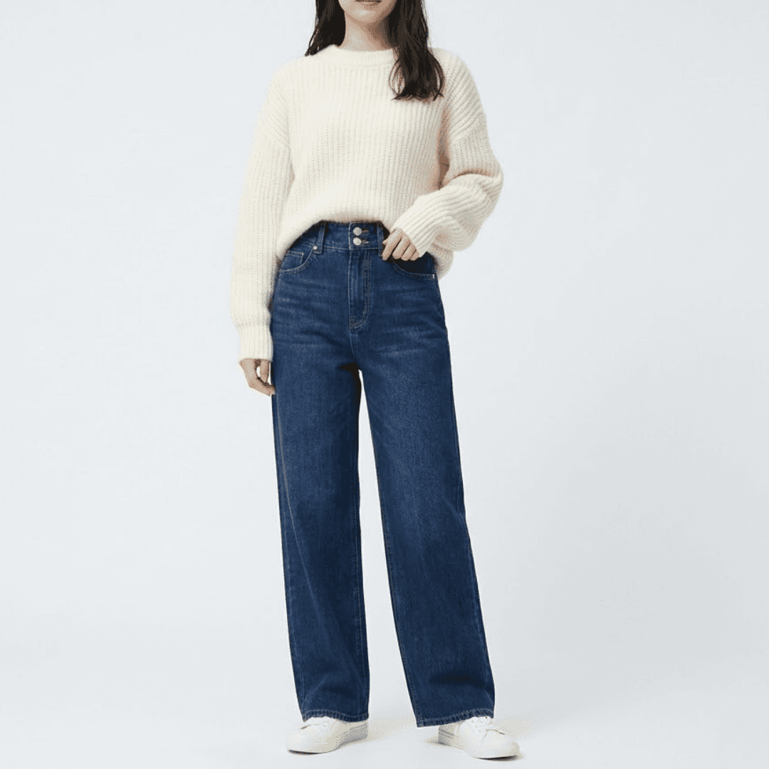 骨格ウェーブ服ダブルボタンストレートパンツ