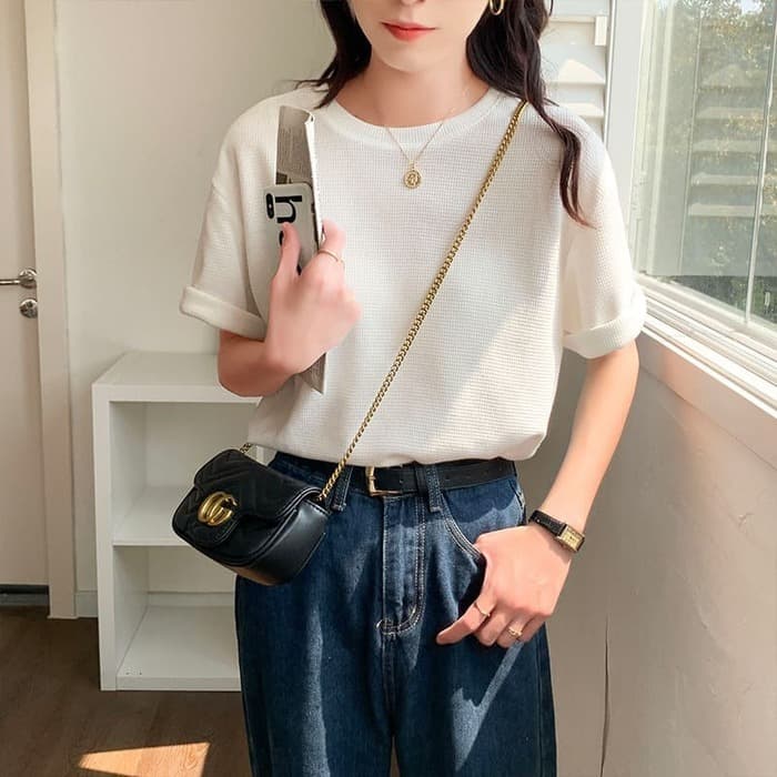 骨格ウェーブ服シンプルTシャツトップス
