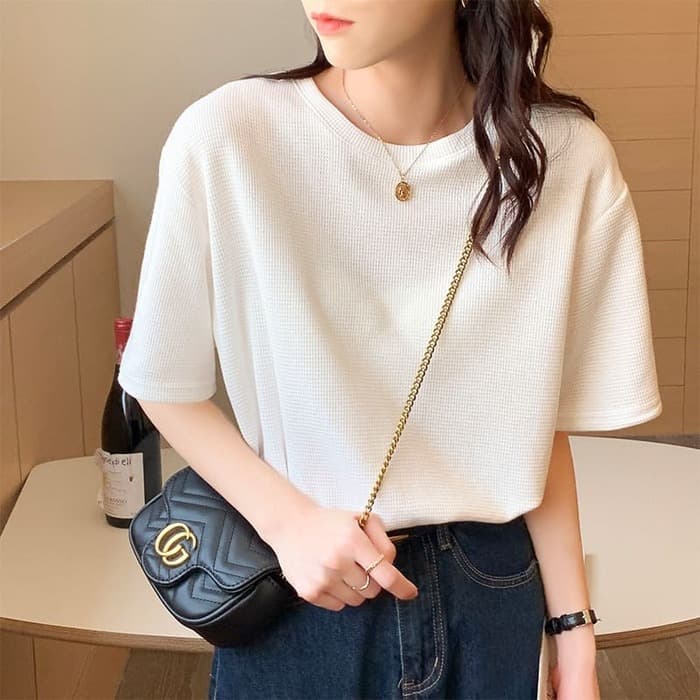 骨格ウェーブ服シンプルTシャツトップス