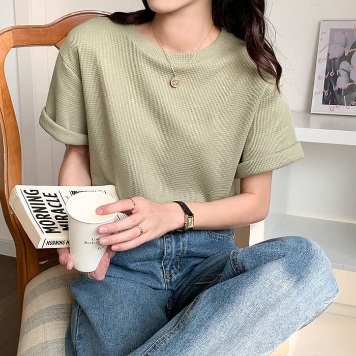 骨格ウェーブ服シンプルTシャツトップス
