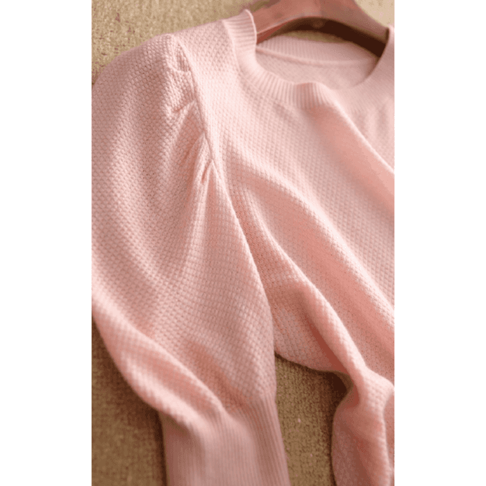 骨格ウェーブ服パフスリーブTシャツトップス