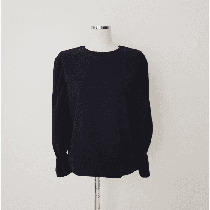 骨格ウェーブ服パフスリーブブラウストップス