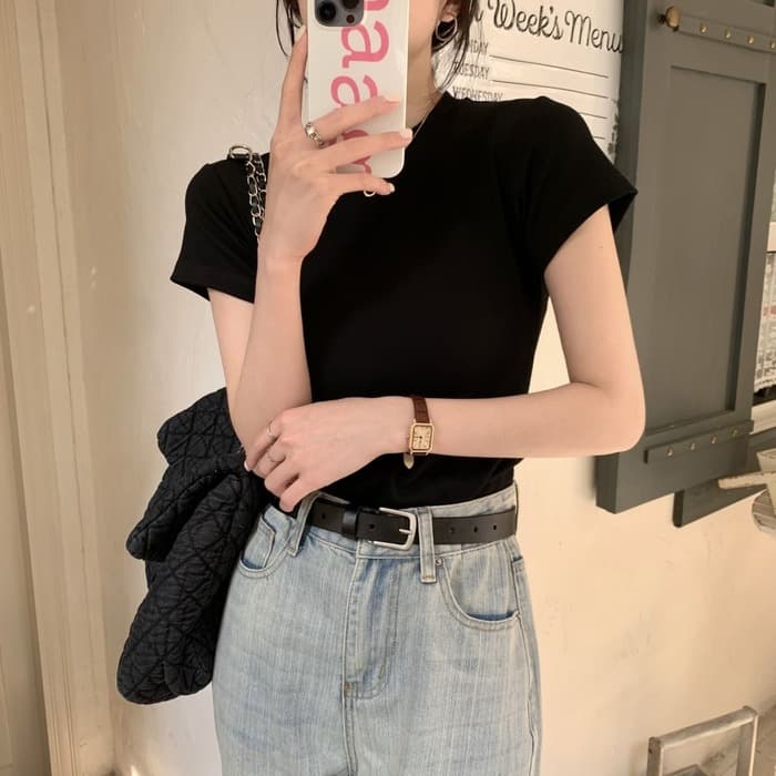 骨格ウェーブ服デイリーTシャツトップス