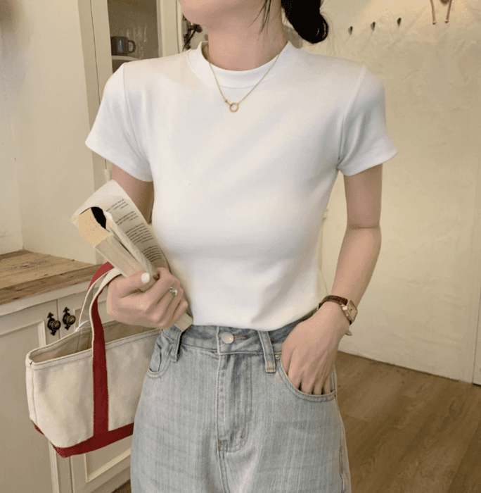 骨格ウェーブ服デイリーTシャツトップス