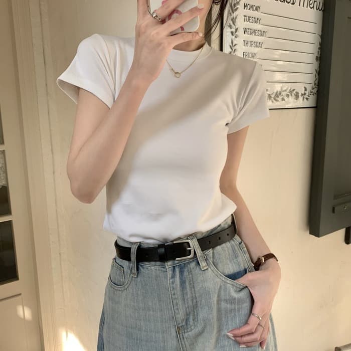 骨格ウェーブ服デイリーTシャツトップス