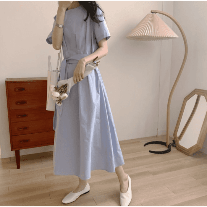 骨格ウェーブ服サイドリボンワンピース