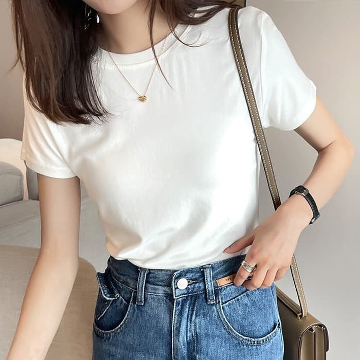 骨格ウェーブ服ラウンド半袖Tシャツトップス