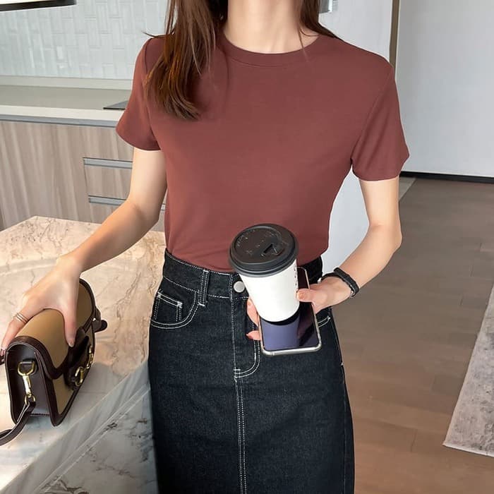 骨格ウェーブ服ラウンド半袖Tシャツトップス