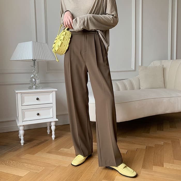 骨格ウェーブ服ハイウエストワイドパンツ