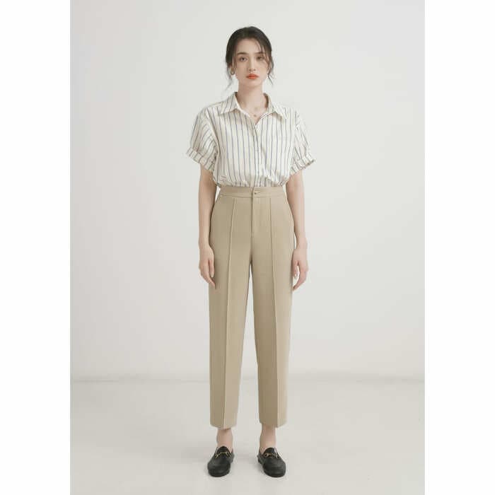 骨格ウェーブ服ストライプシャツトップス