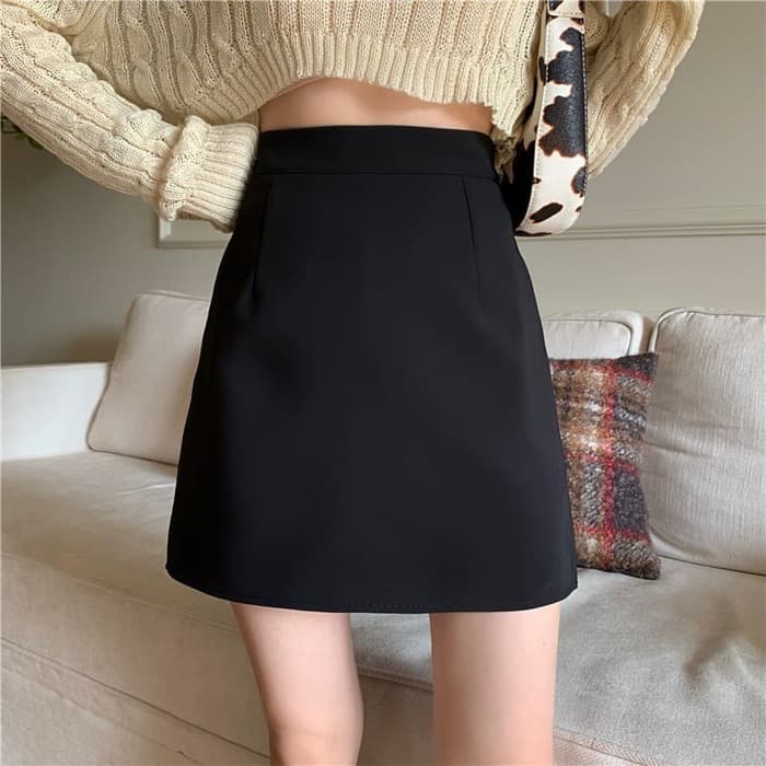 骨格ウェーブ服カラーハイウエストスカート