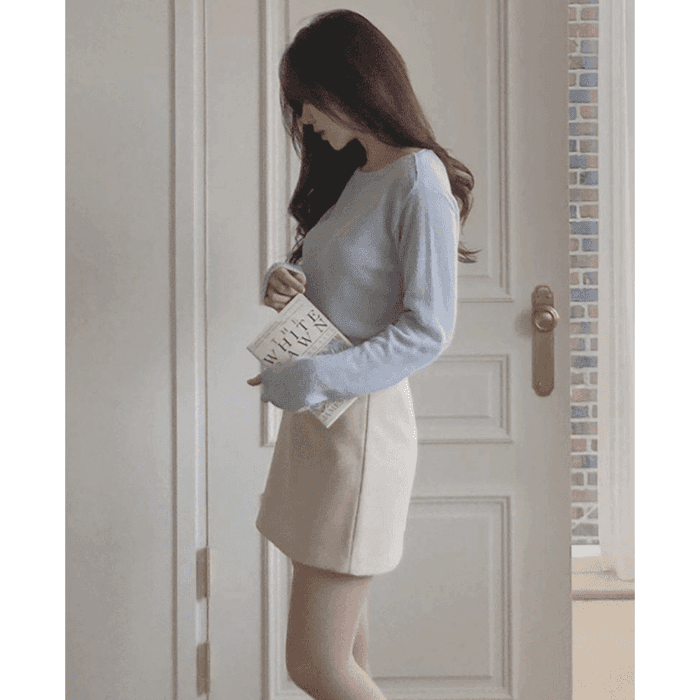 骨格ウェーブ服ハイウエストミニスカート