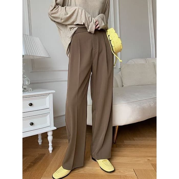骨格ウェーブ服ハイウエストワイドパンツ