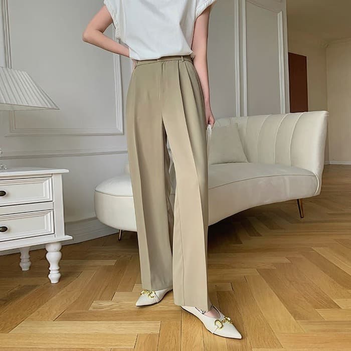 骨格ウェーブ服ハイウエストワイドパンツ