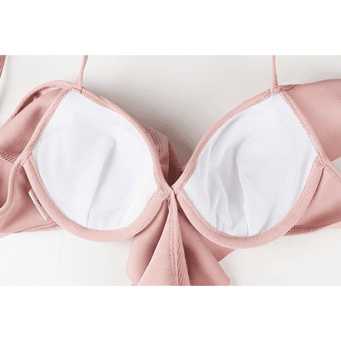 骨格ウェーブ服フロントフリル水着