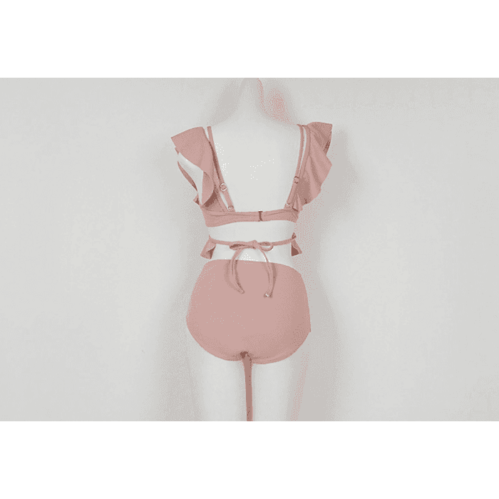 骨格ウェーブ服フロントフリル水着