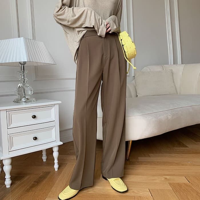 骨格ウェーブ服ハイウエストワイドパンツ